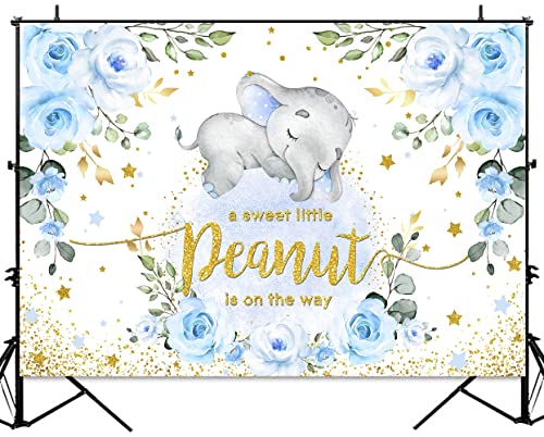Fondo para bebé elefante azul 7x5ft Sensfun miniatura 2