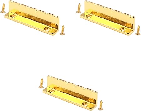 FAVOMOTO 3sets Electric Guitar Nut Replacement Pre-Slotted Metal Nut for String Instruments Guitar Accessories Sound and Easy Installation