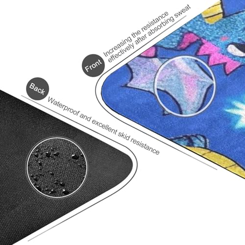 Blue Dragon Dragon Fake Glitter Yoga Mat with Carry Bag for Men Printed Natural Rubber Non-Slip with Carry Bag Mat for ejercicio 180x66cm - Image 4