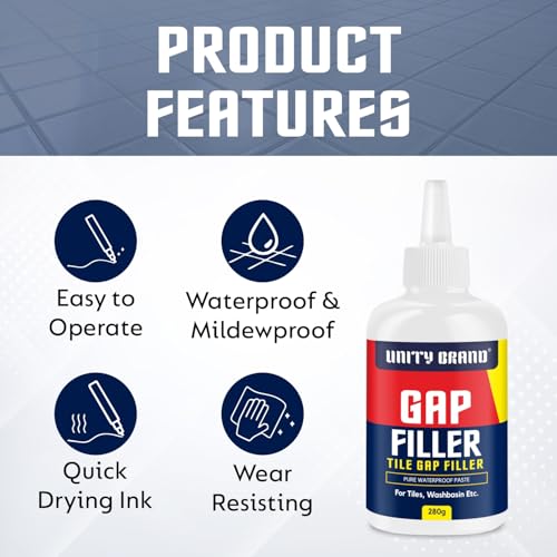Image of UB Unity Brand Wall Repair Paste Tube Waterproof Crack Filler for Walls & Tiles Gap Filler | White Cement Sealant & Joint Repair Paste | Tile Grout Repair Waterproof for Bathroom & Wall Cracks (560 g)