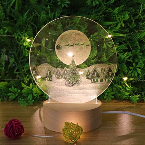 KESYOO Bola de Neve de Natal Base de Madeira Led Caixa de Luz Noturna para Meninas CrianÃ§as Anivers