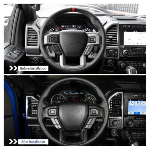 alxiang Center Console Panel Interior Trim Accessories Window Lift Switch Cover for Ford for F150 2015-2020 Automotive Grade ABS Front Black Wood Grain Glossy FFCCPITAWLSC