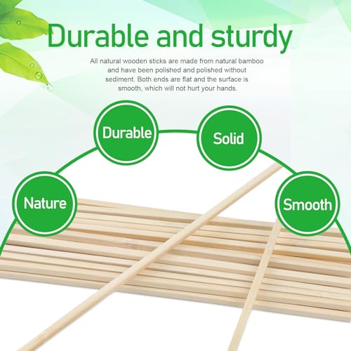 QEEYON Bamboo Strips, 30 Pack 300mm x 5mm Natural Square Bamboo Sticks - Image 3