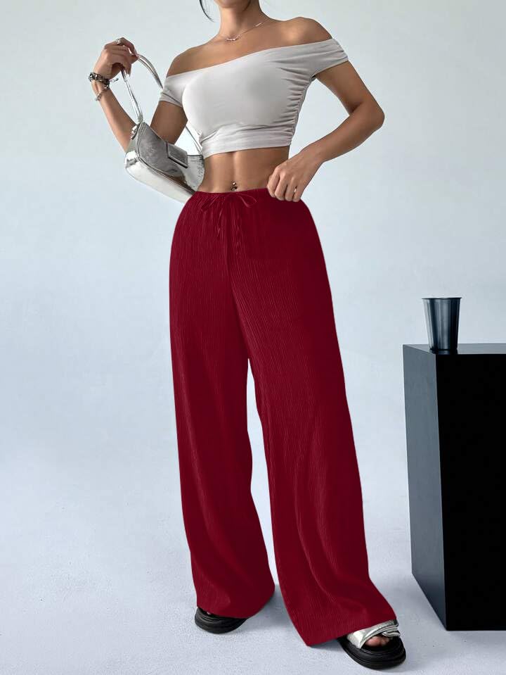 Image of GRECIILOOKS High Waist Trousers for Women - Flared Korean Style Formal Pants | Elegant Workwear for Office, College & Events (Available in Plus Size)