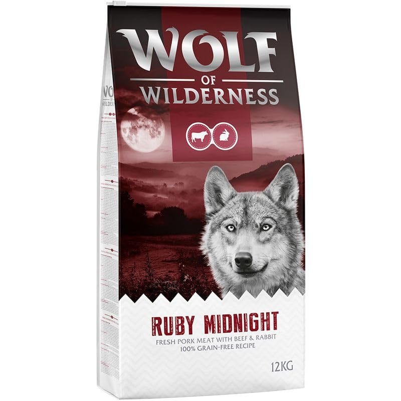 Wolf of Wilderness Ruby Midnight Rind & Kaninchen | Hundefutter trocken | getreidefrei | 12 KG