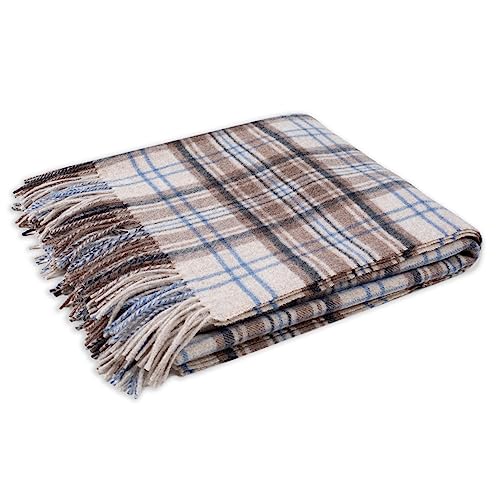 MA.AL.BI 1947 Plaid Scozzese 100% Pura Lana Misura...
