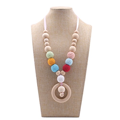 Best for baby Collana Allattamento Biologico Baby Teething Giocattolo Perline di Legno anello Collana Infermieristica L'allattamento al Seno Collana Regalo