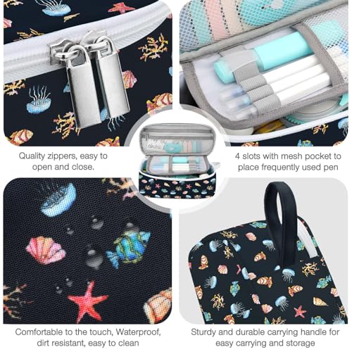 Image of Jcocylse Large Capacity Pencil Case Portable Pencil Pouch Bag School Supplies for College Students Girls Boys Adults (Marine Life)