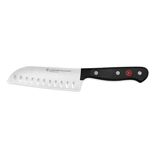 WÜSTHOF Gourmet 5" Hollow Edge Santoku Knife, Black