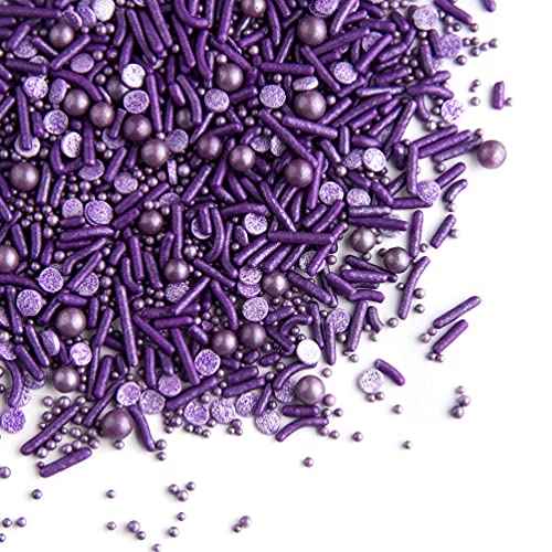 Sprinkles - Purple Sprinkles - Cake Sprinkles - Gluten-Free Sprinkles for Baking - Cupcake and Cake Topper - Sprinkle Mix - Sweets Indeed Sprinklefetti - 6.25 ounces