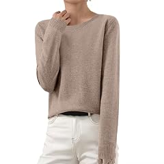 Cashmere Sweaters for Women Long Sleeve Tops Soft Warm Cozy Pullover Lightweight Wool Knit Jumpers Sweater