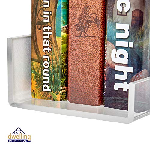 Dwelling With Pride DWP-011 Acrylic Shelf 24 Inch (2Pack) - Acrylic Bookshelf For Toys & Books - Spice Rack & Floating Display - Acrylic Floating Shelves thumb #3