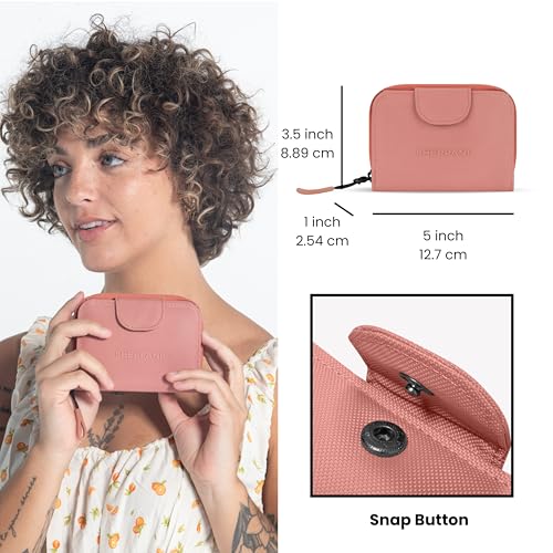 Image of Sherpani Barcelona, Nylon Bifold Zipper Pocket Wallet for Women, Travel Bag, RFID Protection