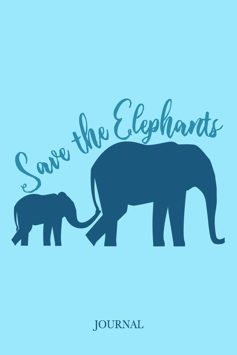Save the Elephants Journal: Cute Blue Elephant Notebook