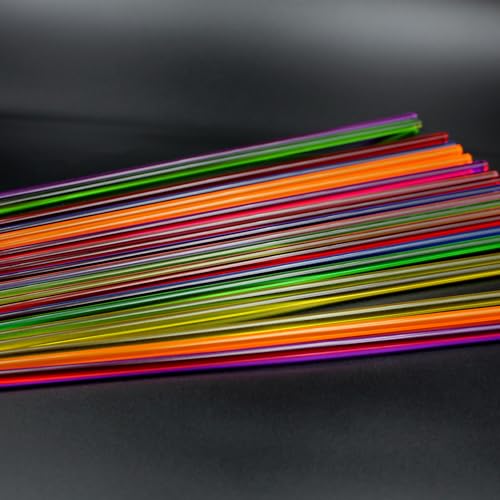 Image of Acrylic Round Rod,21pcs,6mm Diameter 305mm Length,Multicolor Straight Line,Solid Plastic PMMA Bar Stick, Pink,Yellow,Blue,Orange,Green,Purple,Red