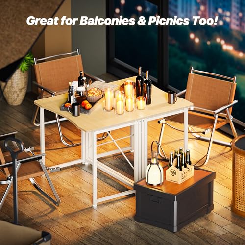 Image of Huuger Folding Desk for Small Spaces, 31.5 Inch Foldable Computer Table