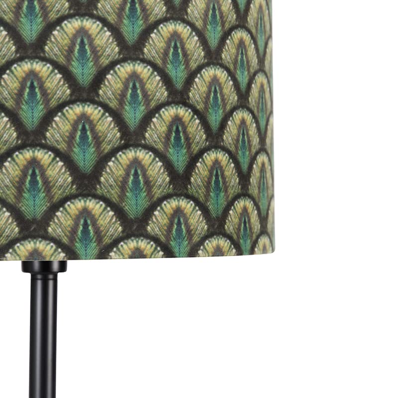 Qazqa simplo - Lampada da terra con paralume Moderno - 1 luce - 400 mm - Stampa maculata - Moderno - Soggiorno I Camera da letto I Sala da Pranzo I Cucina