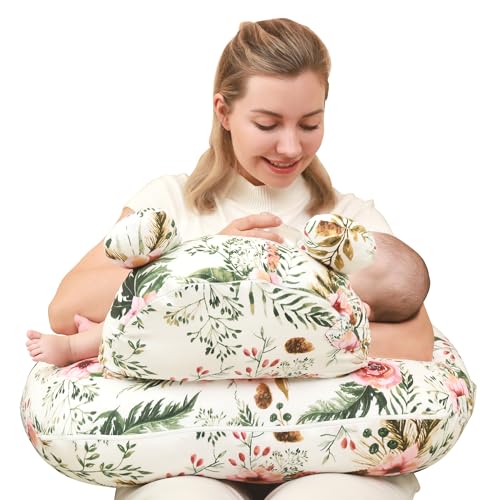 Image of lasoftan Nursing Pillow for Breastfeeding, Breast Feeding Pillow for Mom Support, Adjustable Waist Strap and Removable Cotton Cover, Rose