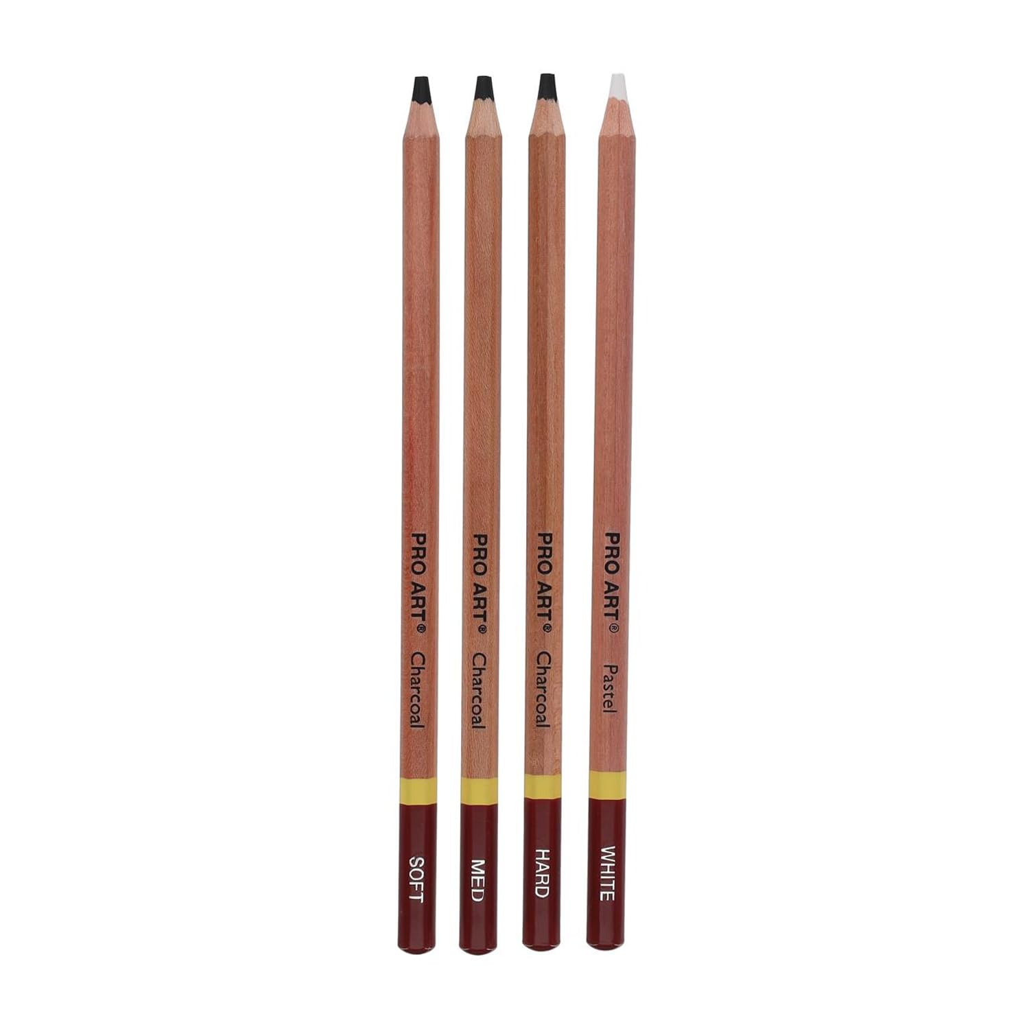 Amazon.com: PRO ART 3 Degree Pencil Set Charcoal & White 4pc Carded