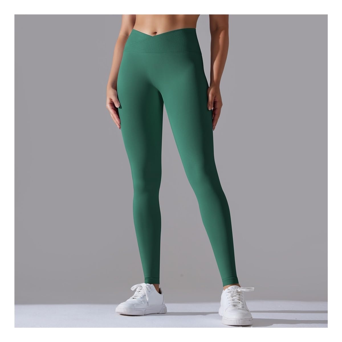 Crossover Talia Damskie Legginsy Do Jogi HIPS Podnoszenie Siłowni Legginsy Bezszwowe Spodnie Sportowe Wysoka Talia Fitness Legginsy Treningowe Bieganie