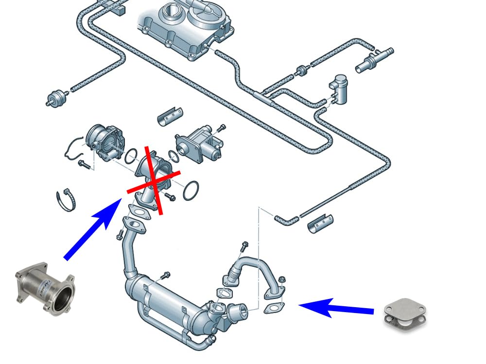 Kit de ajuste de tubo de repuesto de válvula EGR para VW Audi Seat Skoda con motores 1.9 2.0 TDI BLS BMM BMM BMP