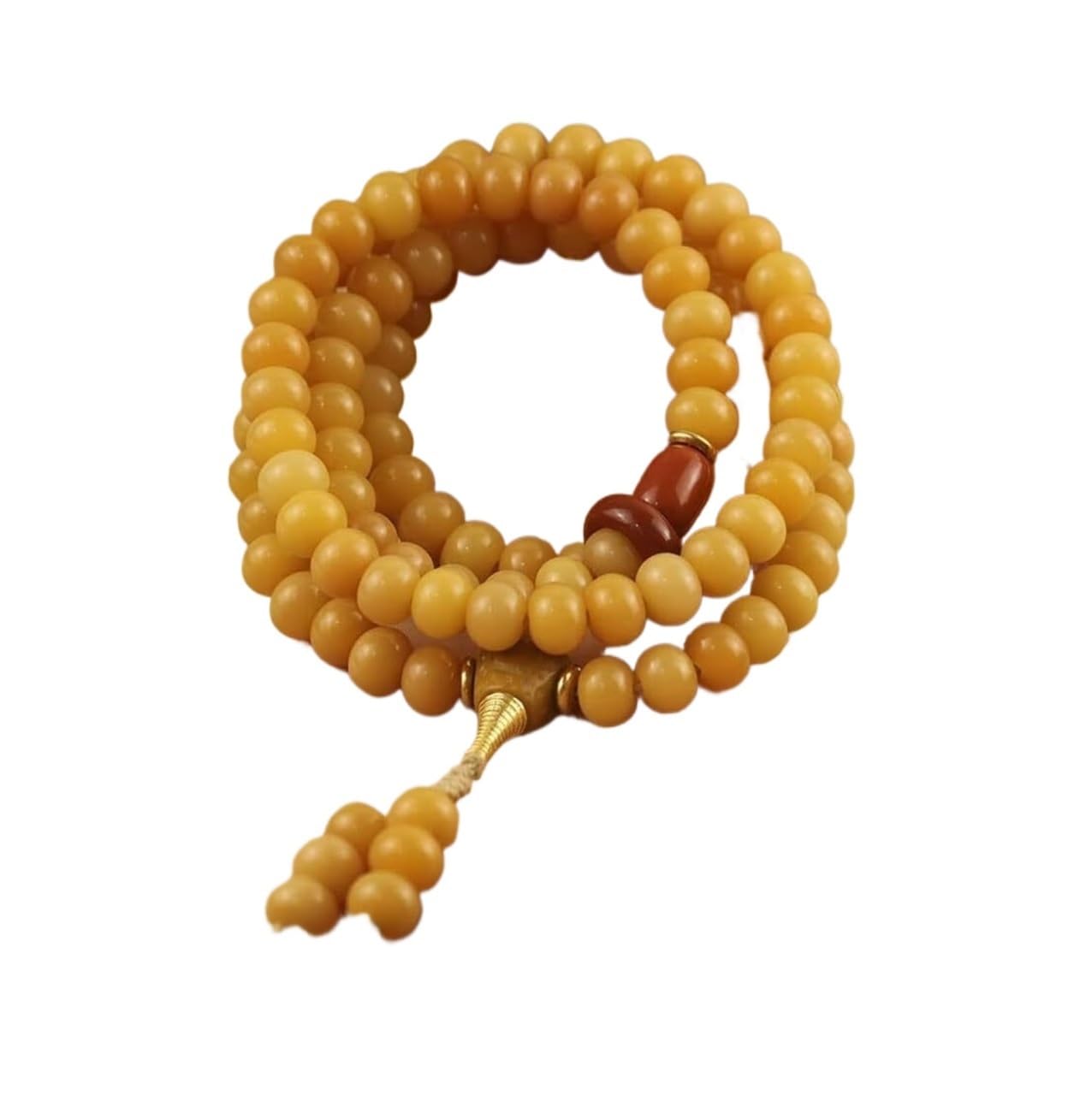 Alxa Weathered Bodhi Root Collana Bracciale 108Perline di Buddha