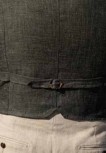 Men's Lightweight Linen Vest Summer Casual Wedding Waistcoat for Beach Party4