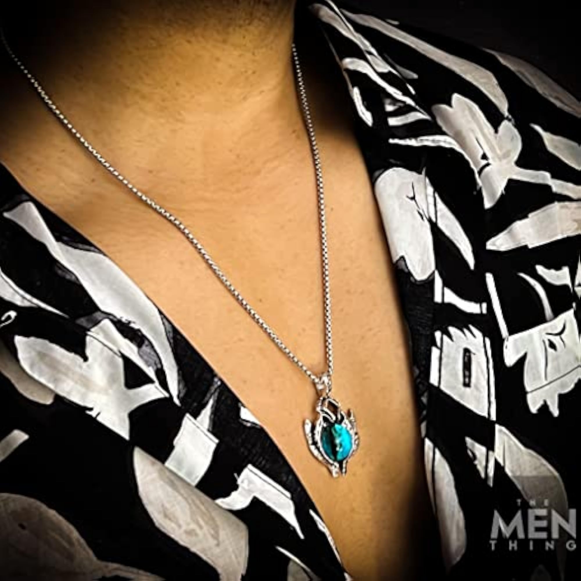 Alloy Pendant with Stainless Steel 24inch Round Box Chain