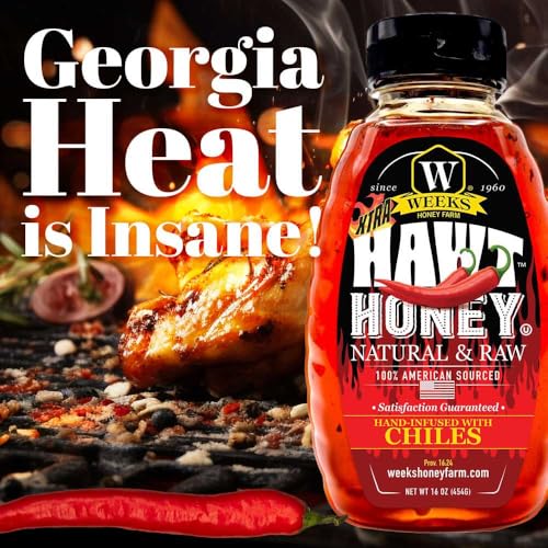 Weeks Extra Hawt Hot Honey 16 oz Botella de Squeeze miniatura 3