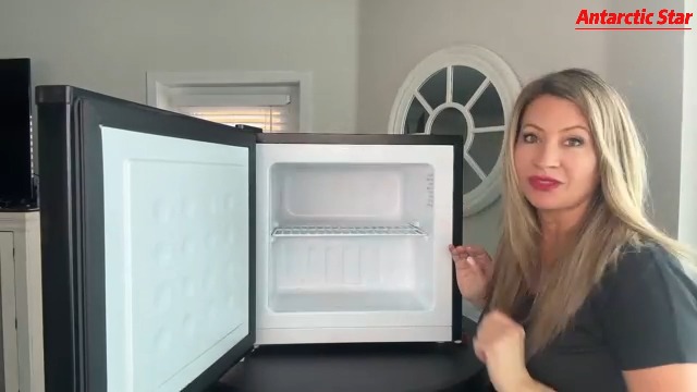 Image of Antarctic Star Mini Fridge with Freezer, Rated 1.6 cu.ft, Small Upright Refrigerator with Removable Shelves, 7 Adjustable Thermostat, Low Noise for Bedroom /Apartment /Office,