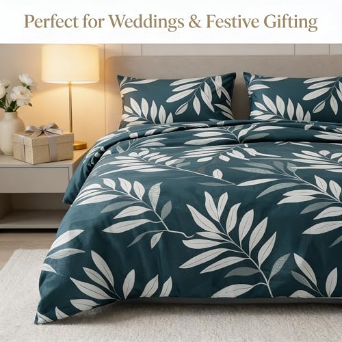 Image of Bedsheet for Double Bed King Size | 90 X 100 Inch Bed Sheet with 2 Pillow Covers 18 X 28 Inch | Soft, Wrinkle Resistant, Durable 250 TC Breathable, Skin Friendly | Dark Teal