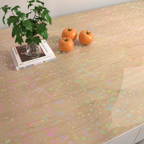 Papel de contacto transparente brillante con purpurina autoadhesivo e impermeable 6