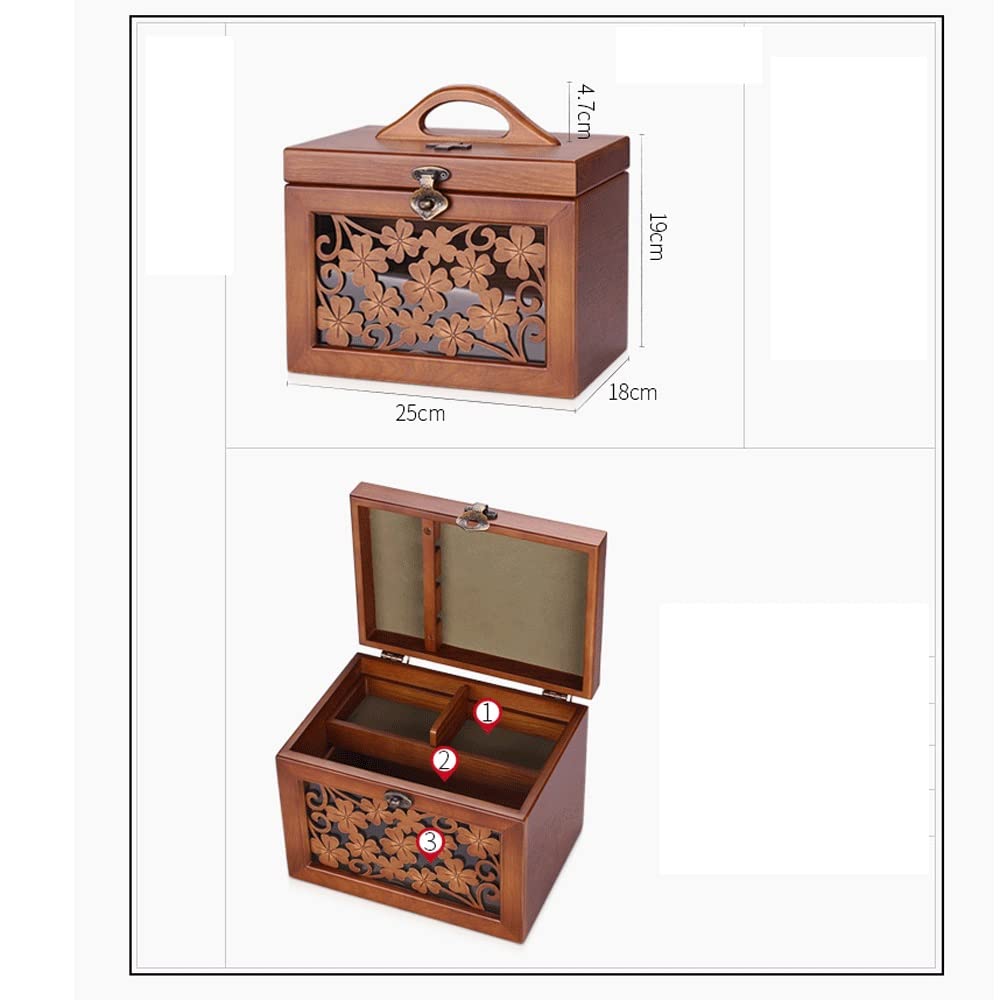 Erste Hilfe Set/Verbandskasten Holz Medical Box Erste Hilfe Box Container Box Tragbare Aufbewahrungsbox Familie Erste-Hilfe-Kit Retro Medizin-Box Familienmedizin Box