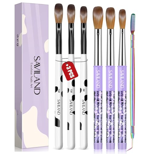 Set de 6 pinceles acrílicos para uñas SAVILAND miniatura 1