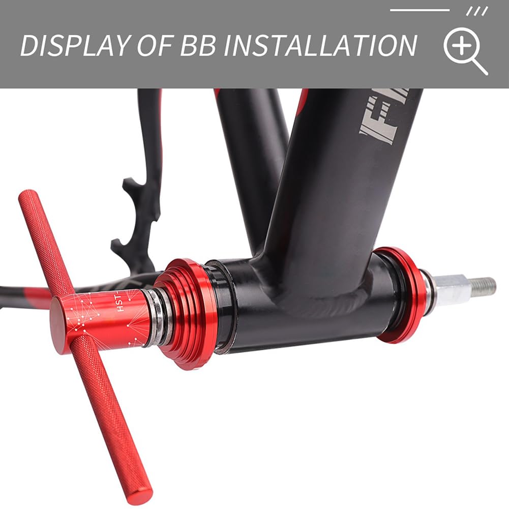 Professionelles Fahrrad-Tretlager-Werkzeugset zum Installieren und Entfernen von Fahrradlagern, Werkzeug-Set für einfache Wartung des Tretlagers, kompatibel mit PF30, BB86, BB30, Rot