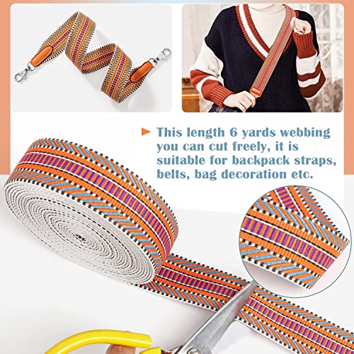 Pecmer Nylon Webbing 1.5 Inch -6 Yards Jacquard Cotton Webbing -Straps Seat Belt Ribbon Polyester Webbing For Crafts Pet Collars Leash Backpack Strap Belt -38Mm 1 1/2 Inch #TOP2