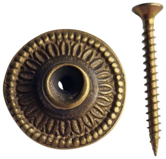 Replacement Solid Brass Door Knocker Striking Plate,Unlacquered Finish (Antique Bronze)