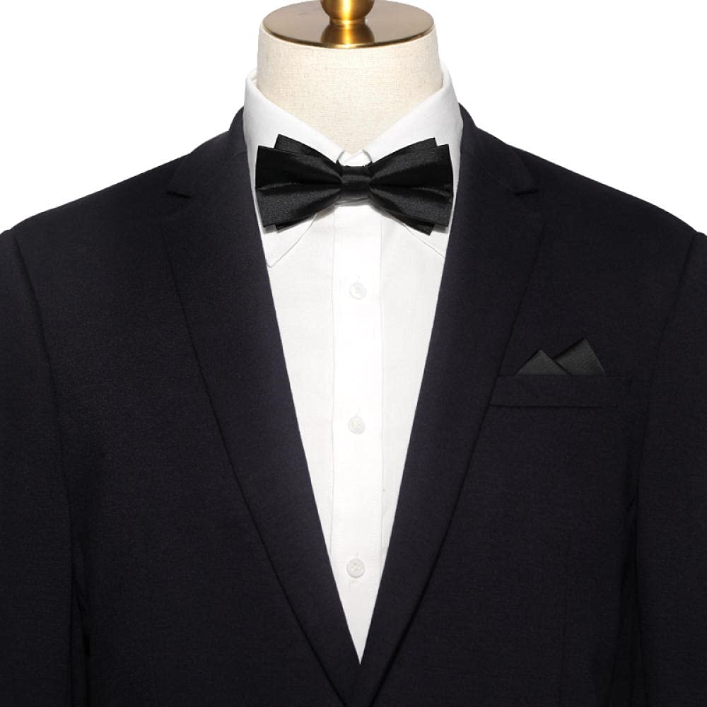 Muszka Do Krawata Muszka Do Krawata Wstępnie Zawiązanaczarny Bow Drawium Męskie Gromadzenie Mężu Wedding Garnitur Męski Solid Color Bow-Temperament Czarny Garnitur