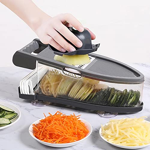 Nomal Mandoline Slicer Vegetable Fruit Cutter Shredder 6 In 1 Multi-Function Manual Potato Slicer Cheese Grater Waffle Potato Cutter Kitchen Cutter Chopper For Fruits Vegetables Time Saver thumb #4