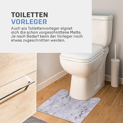 Bestlivings Teppich Badgarnitur 2-teilig - Marmor - Weichschaummatte (80x48cm / 48x48cm) - Badvorleger Badteppich Badezimmerteppich - Antirutsch Bad Dusche – Bild 8
