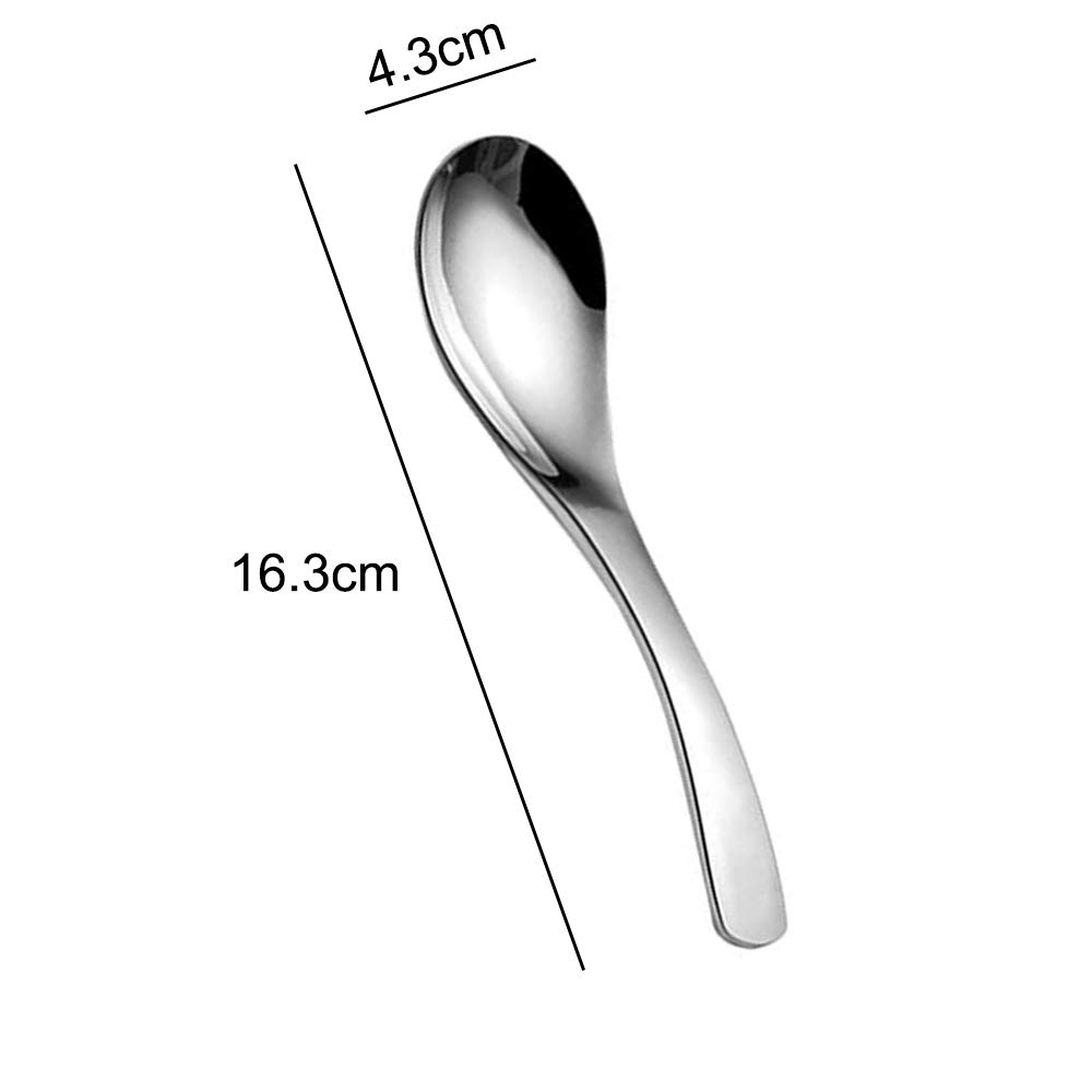 Seully 6 Cucchiai In Acciaio Inossidabile – Grandi Dimensioni 16,3 Cm – Per Zuppa, Dessert E Riso - 2