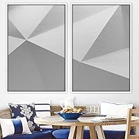 2 Piece Framed Canvas Wall Art Solid Structures Canvas Prints Home Artwork Decoration for Living Room,Bedroom - 16