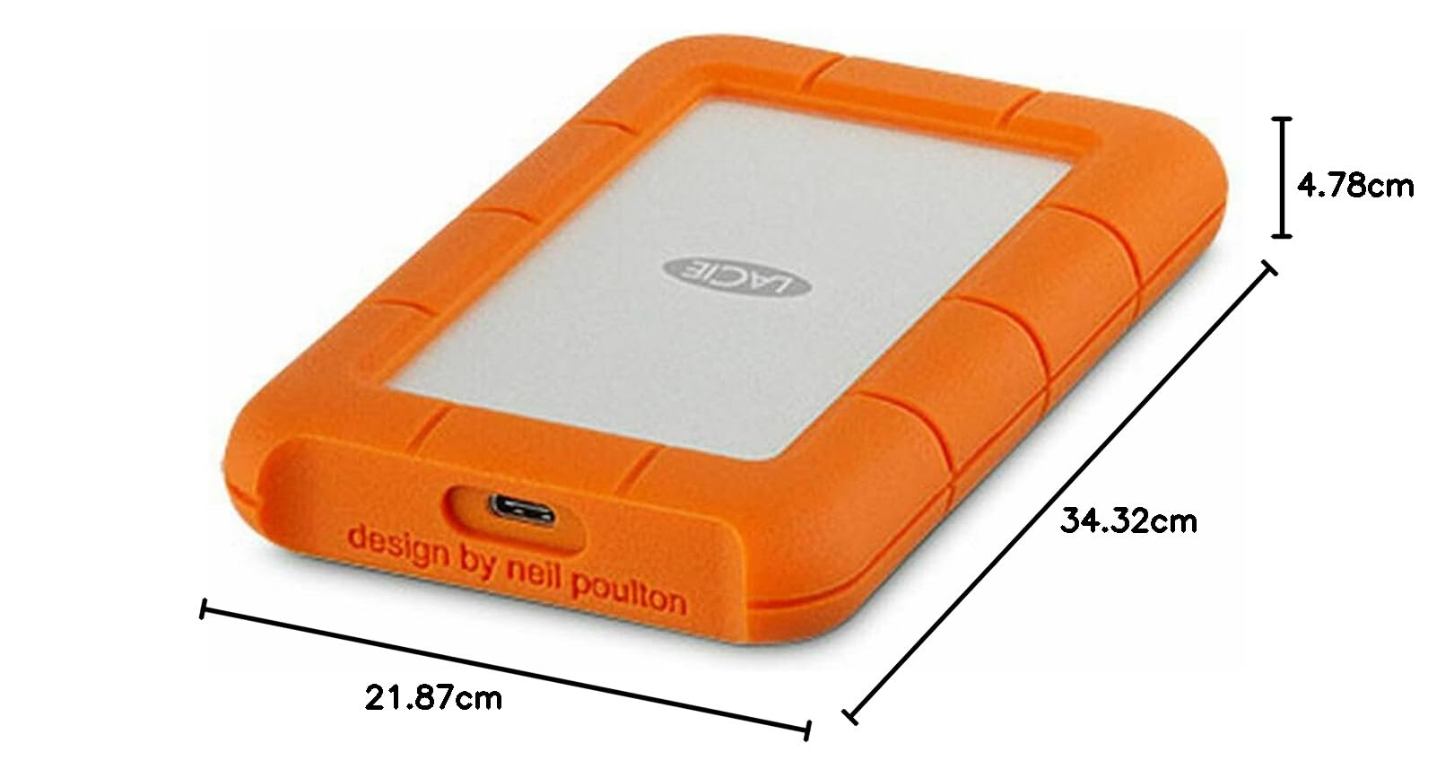 LaCie Rugged USB-C 4TB Portable External Hard Drive USB 3.0 Compatible, Drop Shock Dust Rain Resistant, for Mac & PC Desktop Laptop and 2-Year Data Recovery Services (STFR4000800)