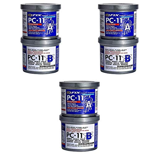 PC-Products PC-11 Epoxy Adhesive Paste, Two-Part Marine Grade, 1lb in Two Cans, Off White 160114 Pack of 3