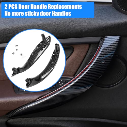Image of Jaronx Compatible with BMW Door Handle Replacement 3 Series 4 Series, 2PCS Left Front &Right Front Door Pull Handle for BMW 320i,328i,330i,335i F30 /F31 &428i,435i F32 /F36 (Carbon Fiber Pattern)