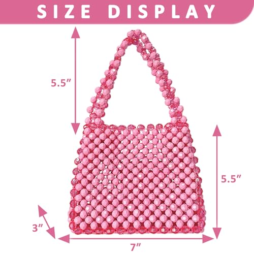 Bolso de mano cuadrado con cuentas para mujer miniatura 2