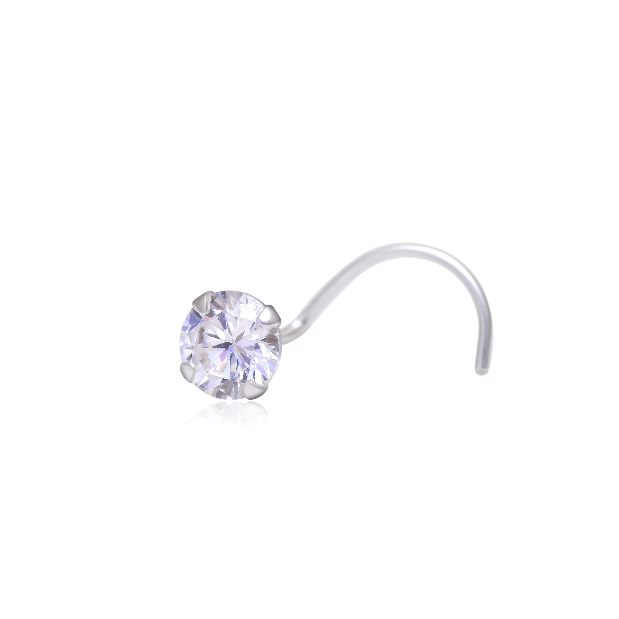 abhooshan 92.5 Sterling Silver 3 MM Round CZ Stone Nose Pin with Wire for Pierced Nose | With Certificate of Authenticity and 925 Hallmark` (B0C6263B84) Amazon Price History, Amazon Price Tracker