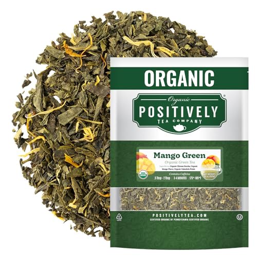 Image of Positively Tea, Organic Mango Green, Green Tea, Loose Leaf, 16 Ounce