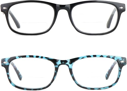 Miniatura 7 de YsorrisoX 2 pares de lentes de lectura bifocales para mujeres y hombres, con bisagra de resorte transparente para lectores