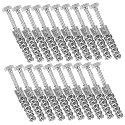 Mikikit 20Pcs Heavy Duty Expansion Tube Lag Screws and Anchors Set for Drywall Installation Durable Construction Easy to Use for Home Improvement Projects